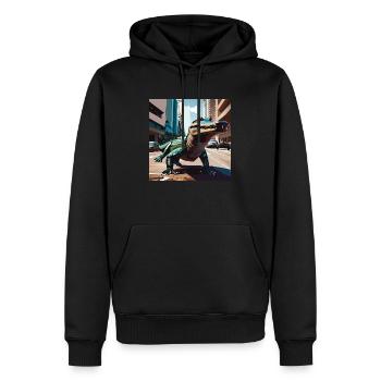 Crocodile on the streets of Miami Part. 2 - Männer Premium Bio Hoodie - Schwarz - Vorne - Nico (187cm)