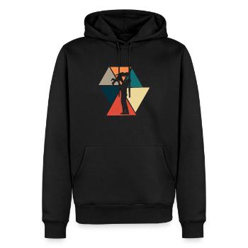 Vintage Retro Papa - Papa Geschenkidee - Männer Premium Bio Hoodie - Schwarz - Vorne - Nico (187cm)
