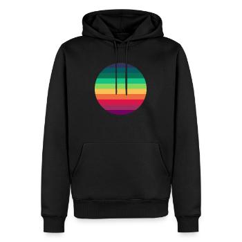 Regenbogen Kreis - Männer Premium Bio Hoodie - Schwarz - Vorne - Nico (187cm)