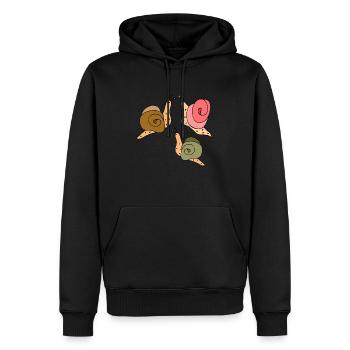Escargots - Sweat à capuche Premium bio Homme - noir - Devant - Nico (187cm)