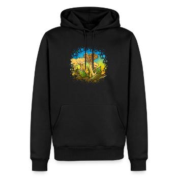 Mycètes - Sweat à capuche Premium bio Homme - noir - Devant - Nico (187cm)