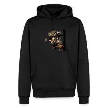 Cowboy - Männer Premium Bio Hoodie - Schwarz - Vorne - Nico (187cm)