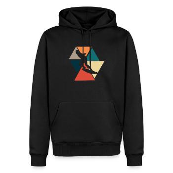 Vintage Retro Surf - Surf Geschenkidee - Männer Premium Bio Hoodie - Schwarz - Vorne - Nico (187cm)