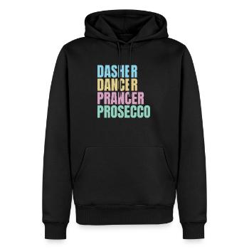 Funny Christmas Prosecco - Men’s Premium Organic Hoodie - black - Front - Nico (187cm)