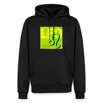 Sternzeichen Löwe im Graffiti-Stil - Männer Premium Bio Hoodie - Schwarz - Vorne - Nico (187cm)