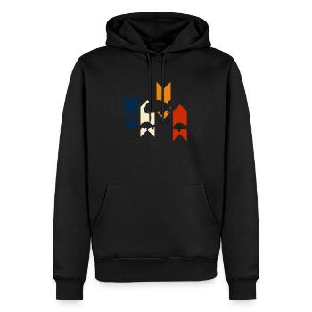 Tortue rétro vintage-idée cadeau tortue - Sweat à capuche Premium bio Homme - noir - Devant - Nico (187cm)