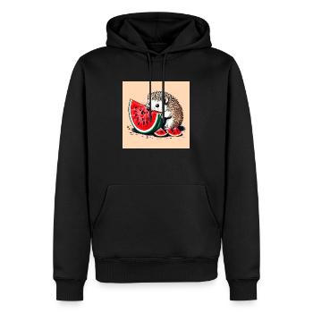 Hérisson Pastèque - Sweat à capuche Premium bio Homme - noir - Devant - Nico (187cm)