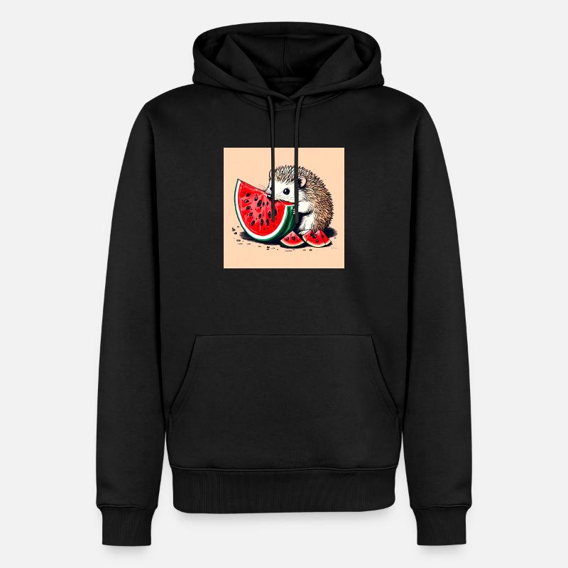Hérisson Pastèque - Sweat à capuche Premium bio Homme - noir