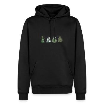 Sapin Noël - Sweat à capuche Premium bio Homme - noir - Devant - Nico (187cm)