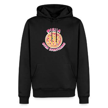 Pizza sur tout - Sweat à capuche Premium bio Homme - noir - Devant - Nico (187cm)
