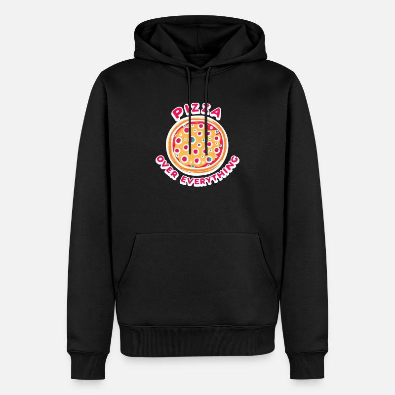 Pizza über alles - Männer Premium Bio Hoodie - Schwarz
