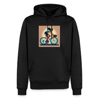 Fahrrad / Rennrad - Männer Premium Bio Hoodie - Schwarz - Vorne - Nico (187cm)