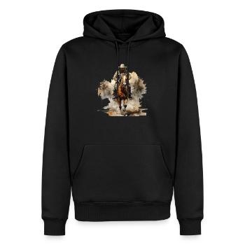 Cowboys und Rodeo-Reiten - Männer Premium Bio Hoodie - Schwarz - Vorne - Nico (187cm)