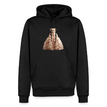 Ours en peluche en robe de mariée - Sweat à capuche Premium bio Homme - noir - Devant - Nico (187cm)