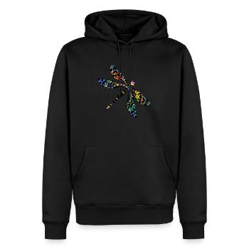 Libellule - Sweat à capuche Premium bio Homme - noir - Devant - Nico (187cm)