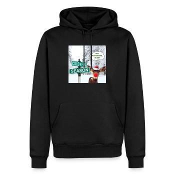 Oh Deer - Rudolf Noël Design - Sweat à capuche Premium bio Homme - noir - Devant - Nico (187cm)