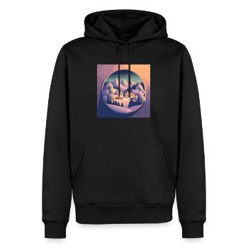Village dans la boule à neige - Sweat à capuche Premium bio Homme - noir - Devant - Nico (187cm)