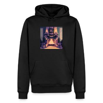 Christmas fireplace - Men’s Premium Organic Hoodie - black - Front - Nico (187cm)