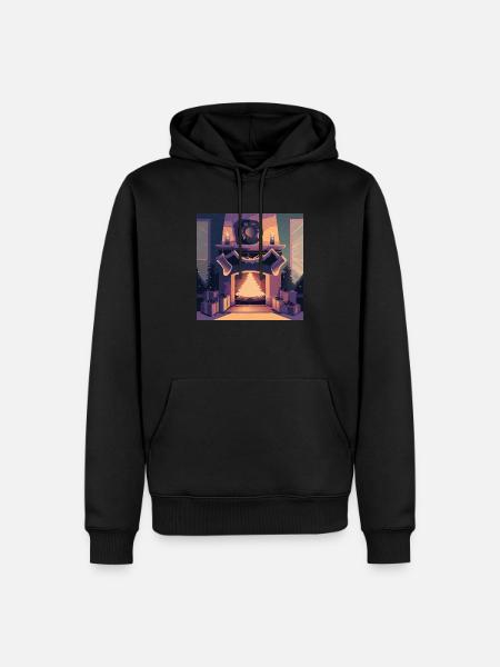 Christmas fireplace - Men’s Premium Organic Hoodie - black