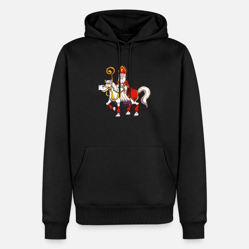 Saint Nicolas à cheval - Sweat à capuche Premium bio Homme - noir