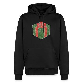 "Gift", Boho Line Art Design, Series "Xmas" - Men’s Premium Organic Hoodie - black - Front - Nico (187cm)