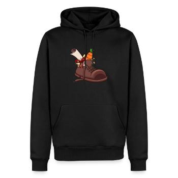 Schuh-Einstellung - Männer Premium Bio Hoodie - Schwarz - Vorne - Nico (187cm)