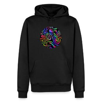 Acid Wave Ästhetische Farben - Männer Premium Bio Hoodie - Schwarz - Vorne - Nico (187cm)