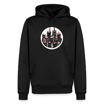 Aquarelle Chats de Noël - Sweat à capuche Premium bio Homme - noir - Devant - Nico (187cm)