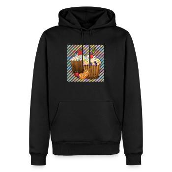 Kuchen - Männer Premium Bio Hoodie - Schwarz - Vorne - Nico (187cm)