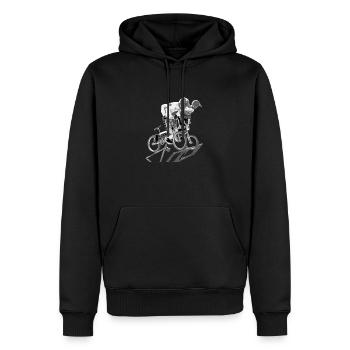 BMX - Männer Premium Bio Hoodie - Schwarz - Vorne - Nico (187cm)