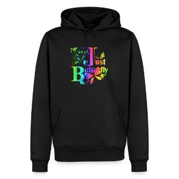 Bunte Schmetterlingsblumen Bunte Insektentraum - Männer Premium Bio Hoodie - Schwarz - Vorne - Nico (187cm)