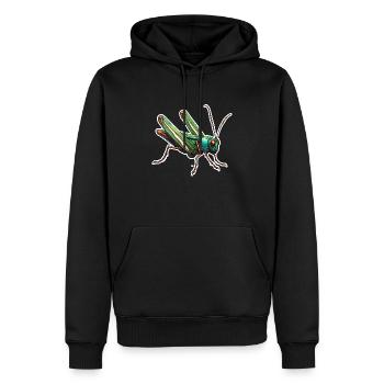 Grashüpfer / Insekt / Tier / Wiese / hüpfen - Männer Premium Bio Hoodie - Schwarz - Vorne - Nico (187cm)