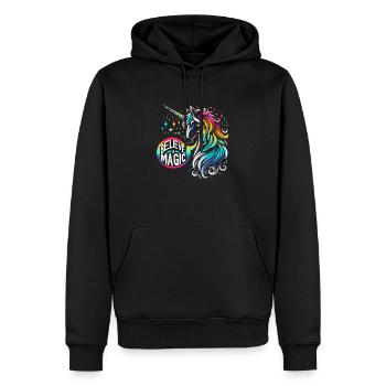 Christmas Unicorn - Men’s Premium Organic Hoodie - black - Front - Nico (187cm)