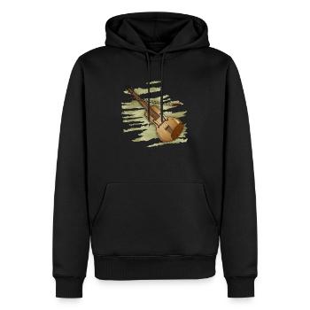 Violon - Sweat à capuche Premium bio Homme - noir - Devant - Nico (187cm)