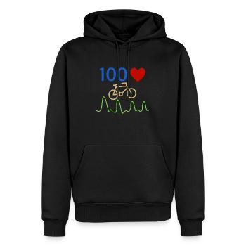 Bicyclette cycliste - Sweat à capuche Premium bio Homme - noir - Devant - Nico (187cm)