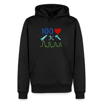 Bricoleur - Sweat à capuche Premium bio Homme - noir - Devant - Nico (187cm)