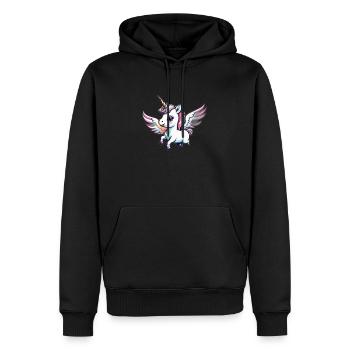 Licorne Einhorn Kawaii - Männer Premium Bio Hoodie - Schwarz - Vorne - Nico (187cm)