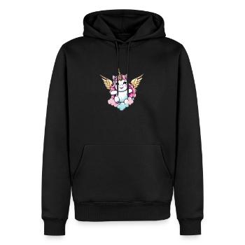 Licorne Einhorn Kawaii - Männer Premium Bio Hoodie - Schwarz - Vorne - Nico (187cm)