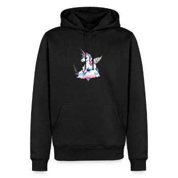 Licorne Einhorn Kawaii - Männer Premium Bio Hoodie - Schwarz - Vorne - Nico (187cm)