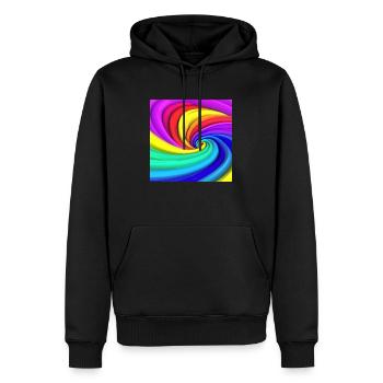 Spirale de couleur - Sweat à capuche Premium bio Homme - noir - Devant - Nico (187cm)