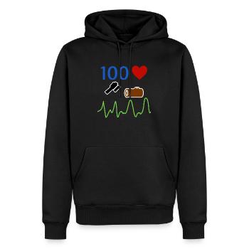 Holzfäller-Ranger - Männer Premium Bio Hoodie - Schwarz - Vorne - Nico (187cm)