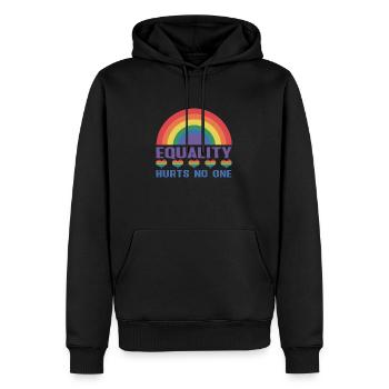 L’égalité ne fait de mal à personne - Sweat à capuche Premium bio Homme - noir - Devant - Nico (187cm)