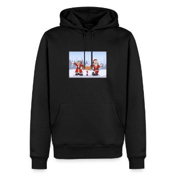 Père Noël et mère Noël - Sweat à capuche Premium bio Homme - noir - Devant - Nico (187cm)