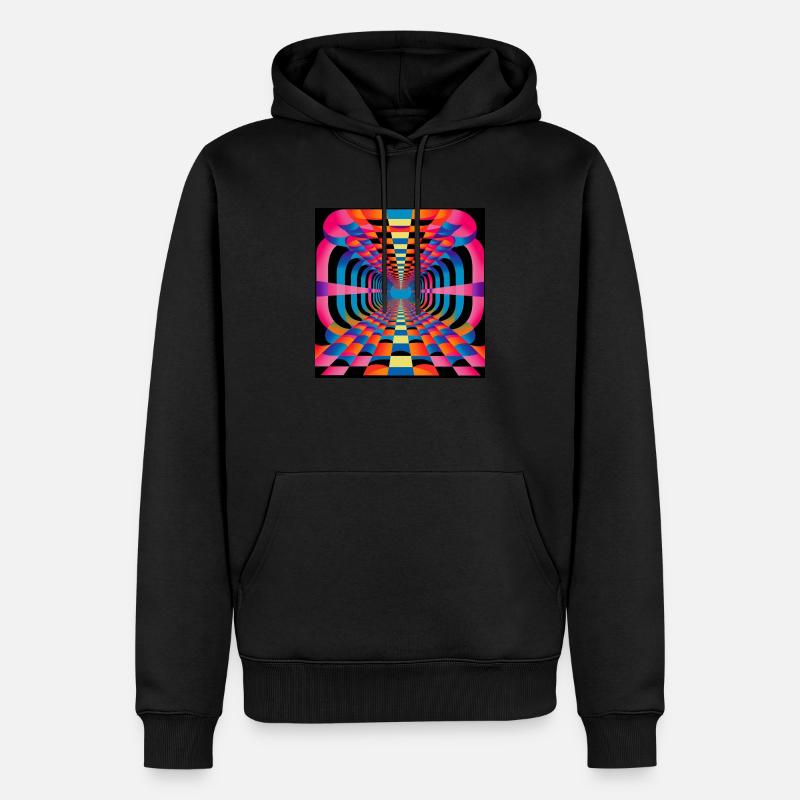 Modèle d’illusion d’optique - Sweat à capuche Premium bio Homme - noir