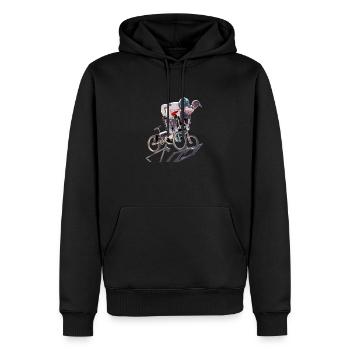 BMX - Männer Premium Bio Hoodie - Schwarz - Vorne - Nico (187cm)
