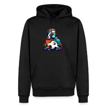 Vieille dame de football prête pour le jour du match ! - Sweat à capuche Premium bio Homme - noir - Devant - Nico (187cm)