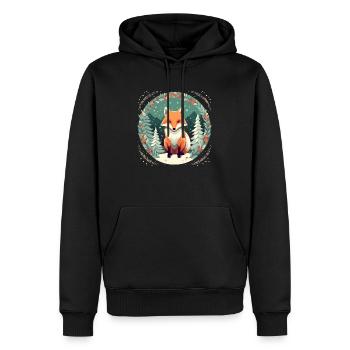 Fox Avec des éléments de Noël, Love Foxes - Sweat à capuche Premium bio Homme - noir - Devant - Nico (187cm)