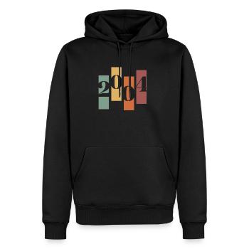 2004 vintage rétro - Sweat à capuche Premium bio Homme - noir - Devant - Nico (187cm)