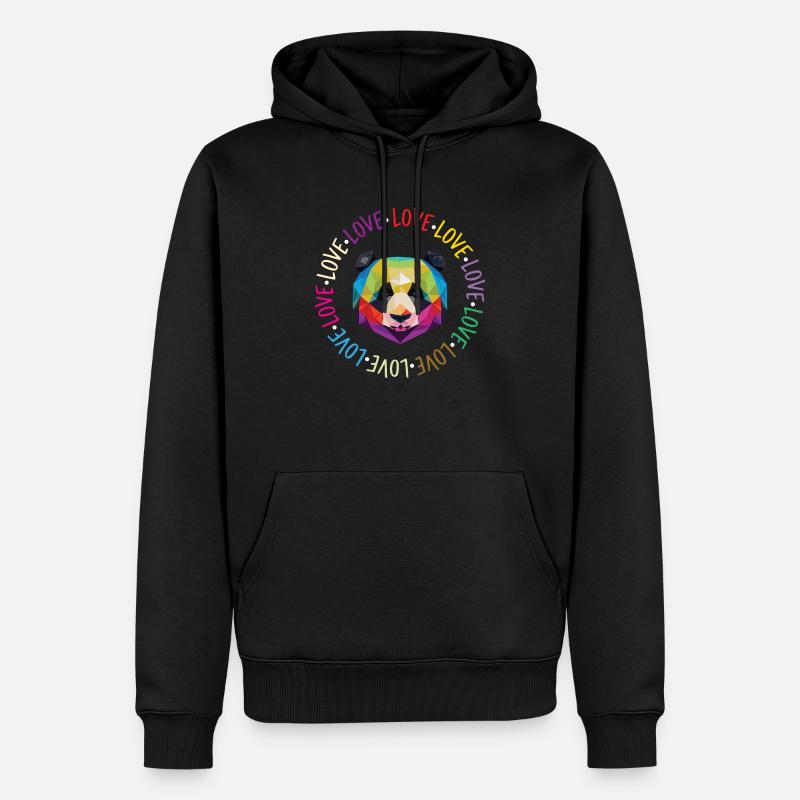 Panda de l'amour - Sweat à capuche Premium bio Homme - noir