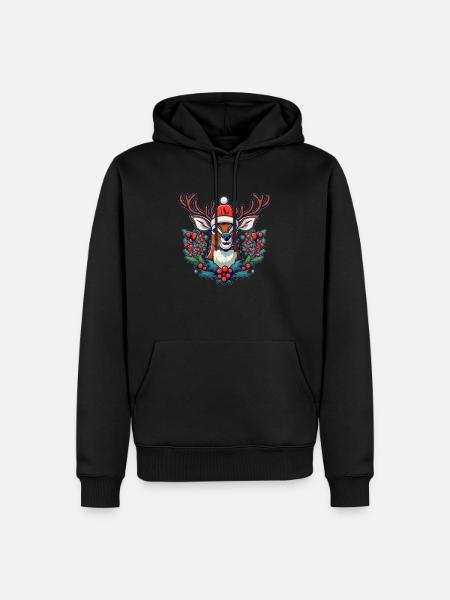 Frohe Weihnachten - Männer Premium Bio Hoodie - Schwarz